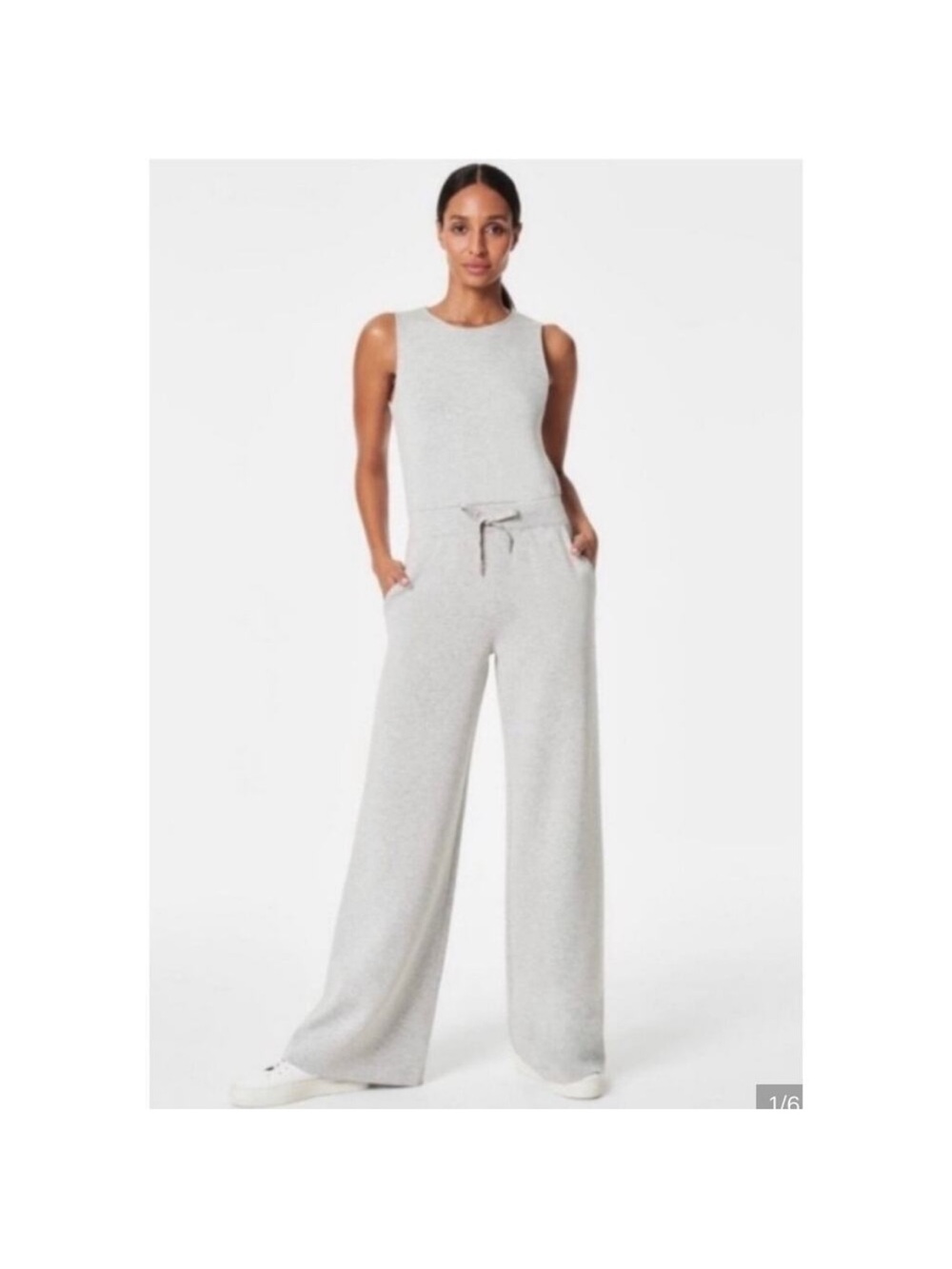Spanx Air Essentials Women's Sleeveless Jumpsuit Size M Heather Gray - Picture 4 of 12